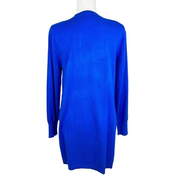 JM Collection Women's NWT Seaport Blue Crew Neck Modern Tunic Knit Sweater M/C36 - Picture 4 of 12